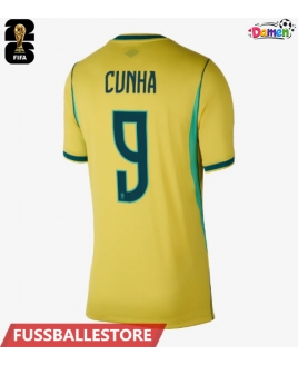 Günstige Brasilien Matheus Cunha #9 Heimtrikot Damen WM 2026 Kurzarm